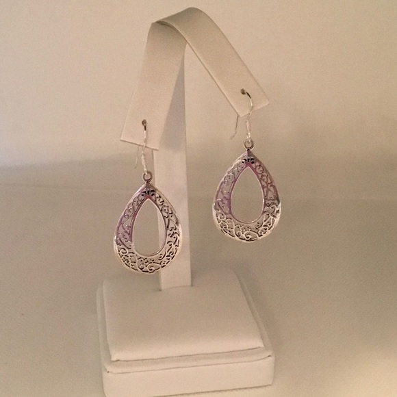 .925 Sterling Silver Filigree Earrings - Picture 9 of 16